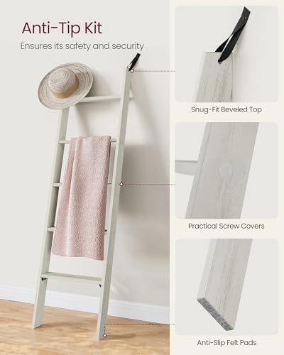 VASAGLE 5-Tier Blanket Ladder, Modern Basic Ladder Shelf