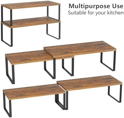 NEX Cabinet Organizer Shelf, Kitchen Counter Shelves Set of 4