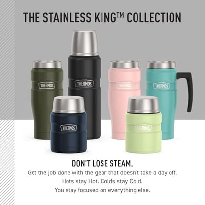 THERMOS Stainless King Food Jar with Spoon, 16oz, Matte Light Blue