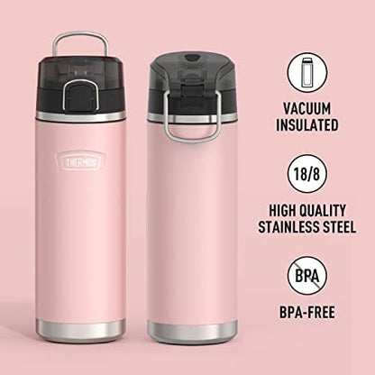 THERMOS ICON SERIES Stainless Steel Water Bottle with Spout - 24 Ounce, Sunset Pink - Vacuum Insulated Water Bottle with Lid