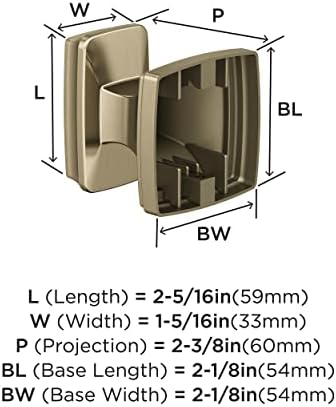 Amerock BH36030BBZ | Golden Champagne Single Robe Hook | 2-5/16 inch (59 mm) Length Towel Holder | Revitalize | Towel Hook for Bathroom | Bathroom Hardware | Bath Accessories