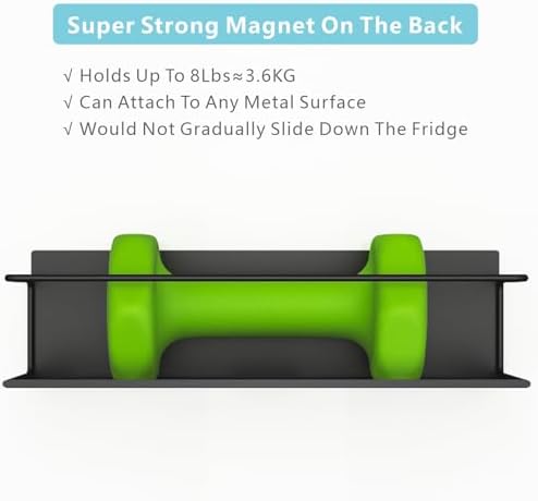 Magnetic Spice Rack For Refrigerator, Magnetic Fridge Shelf For Kitchen, Magnetic Shelf For Fridge Space Saving Black 4 Pack With Magnetic Paper Towel Holder