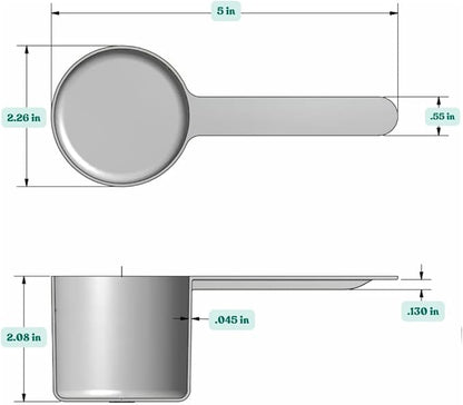 1/2 Cup (4 Oz. | 118.4 mL) Long Handle Scoop for Measuring Coffee, Pet Food, Grains, Protein, Spices and Other Dry Goods (Pack of 25)