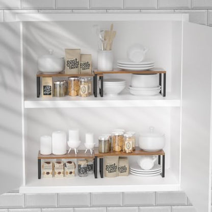 NEX Cabinet Organizer Shelf, Kitchen Counter Shelves Set of 4