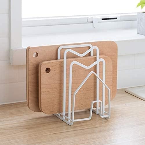 SUNFICON 2 Pack White Cutting Board Holder Rack Pot Pan Lids Holder Chopping