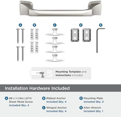 Amerock Revitalize Brushed Nickel 9 inch (229 mm) Center-to-Center Towel Bar, BH36035G10
