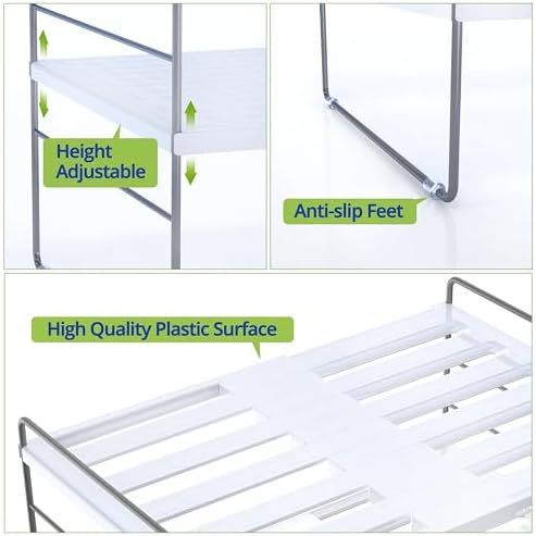 YAN & HIN Kitchen Cabinet Organizer, Expandable Kitchen Aluminum Foil and Plastic Wrap Organizers, Sandwich Storage Bags organizer, bottle storage bag under sink organizer for Pantry Organization