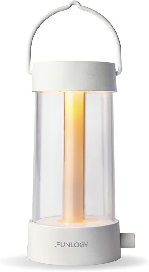 Lantern - Rechargeable LED Camping Lantern, Vintage 360° Dimmable Light , 4000mAh Power Bank, High CRI 95, IPX4 Water-Resistant, Portable for Home, Emergency, Outdoor, White