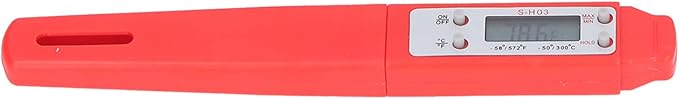 Digital Food Thermometer, Digital Food Thermometer Automatic Calibration Pen High Accuracy Electronic Pocket Thermometer Yellow for Home Use, Multifunctional Accessory (Red)