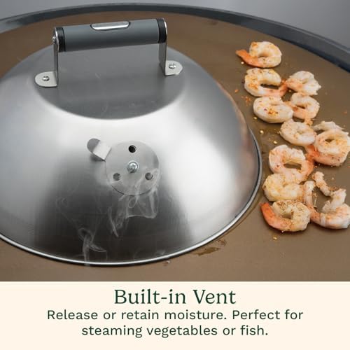 Cuisinart 12.25" Melting Dome with Bonus Wire Rack, Stainless Steel Grill Dome with Vent for Steaming, Smoking & Melting Cheese, Ideal for BBQ, Griddles, and Outdoor Cooking