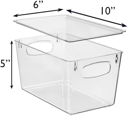 ClearSpace Pantry Storage Bins with Lids for Kitchen & Fridge, 8 Pack