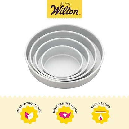 Wilton Aluminum Round Cake Pan Set, Made Without PFAS, 4-Piece