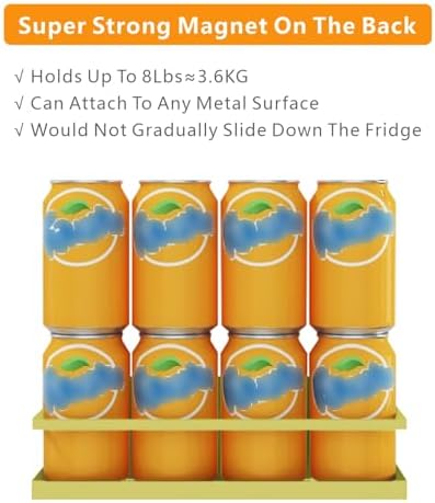 Magnetic Spice Rack For Refrigerator Magnetic Fridge Shelf For Kitchen Spice Organizer Magnetic Shelf For Fridge Space Saving Yellow 4 Pack With Magnetic Paper Towel Holder