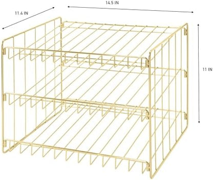 Kitchen Details 3 Tier Can Storage Organizer Rack in Gold