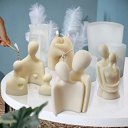 Love Couple Portrait Candle Silicone Resin Mold - DIY Aromatherapy Decoration