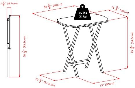 Winsome Corbett Set of 2 Oversized Foldable Snack Tables, Easy to Store Portable Fold Up Table Set for Kitchen, Living Room TV Dining, Crafts, Puzzles, Work from Home