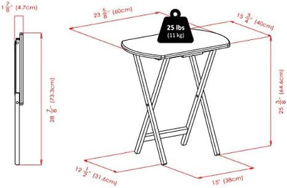 Winsome Corbett Set of 2 Oversized Foldable Snack Tables, Easy to Store Portable Fold Up Table Set for Kitchen, Living Room TV Dining, Crafts, Puzzles, Work from Home