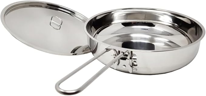 The Pathfinder School Stainless Steel Folding Skillet and Lid