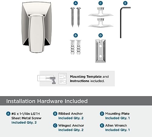 Amerock BH36010PN | Polished Nickel Single Robe Hook | 2-1/8 inch (54 mm) Length Towel Holder | Highland Ridge | Towel Hook for Bathroom | Bathroom Hardware | Bath Accessories