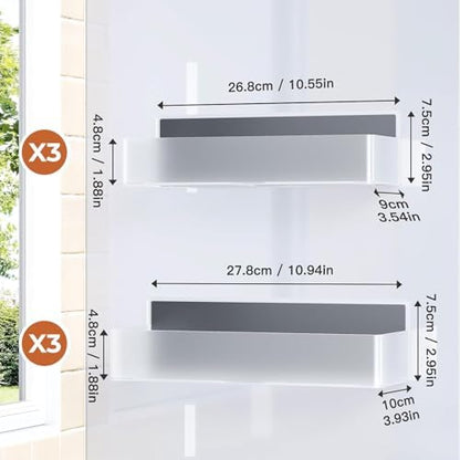 Mystozer Magnetic Spice Rack for Refrigerator Clear, 6 Pack