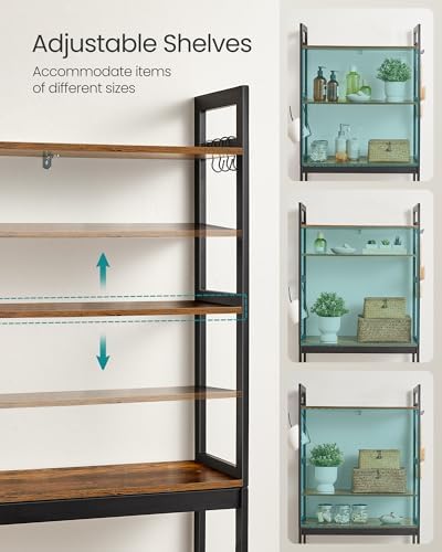 SONGMICS 3-Tier Bamboo Over The Toilet Storage, Adjustable Shelf, 66.9''H