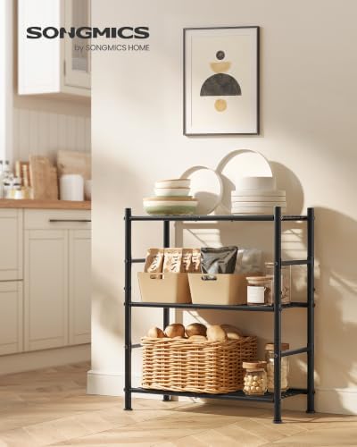 SONGMICS 3-Tier Storage Shelf, Steel Wire Organizer Rack