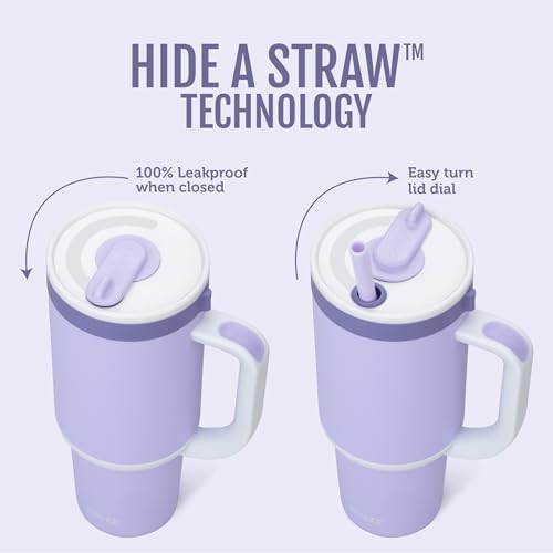 Ello Oasis 30oz Insulated Stainless Steel Tumbler with Straw, Blueberries