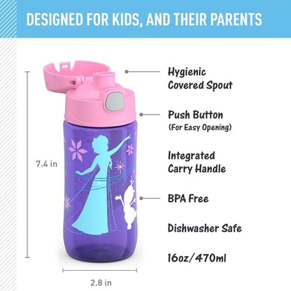 THERMOS FUNTAINER 16oz Plastic Bottle with Spout Lid, Frozen