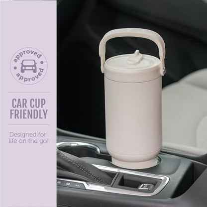 Ello Oasis Go+ 32oz Insulated Stainless Steel Tumbler with Straw, Daisies