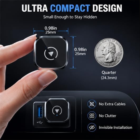 Wireless CarPlay Adapter for Lexus RX 2020-2021 SUV- Slim Mini USB Design with Type-C Extension for Stable Zero-Latency Connection