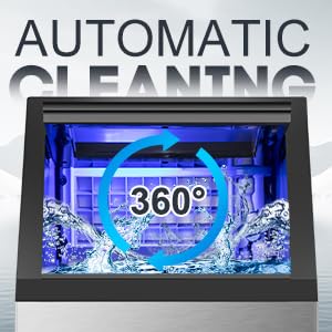 Commercial Ice Maker 120LBS/24H, Stainless Steel Freestanding Ice Maker Machine