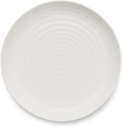 Portmeirion Sophie Conran White Coupe Dinner Plate Set of 4-10.5 Inch Porcelain Plates, Durable Dinnerware, Microwave Dishwasher Freezer & Oven Safe Tableware for Kitchen & Casual Dining