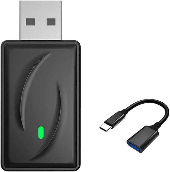 Wireless CarPlay Adapter 2-in-1 for Hyundai Veloster 2016 2017 2018 2019 2020 2021 2022, USB Design Plug and Play Bluetooth Fast Connection Car Accessories,B