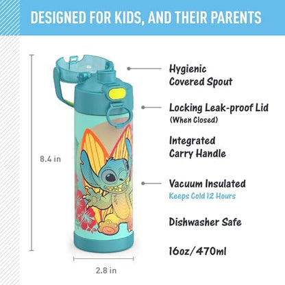 THERMOS FUNTAINER Water Bottle with Spout, 16oz, Stitch