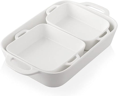 Sweejar Ceramic Bakeware Set, Rectangular Baking Dish