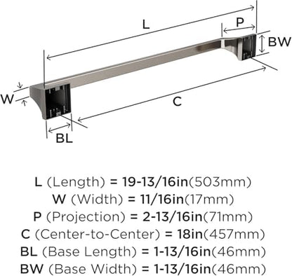 Amerock Mulholland 18" Brushed Nickel Towel Bar