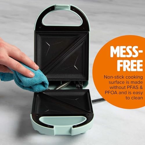 Tasty Mini Sandwich Maker,Makes Sandwiches,Paninis,Grilled Cheese,Desserts,Quick Results,Easy Cleanup,600W,Aqua,(Pack of 6)
