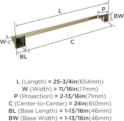 Amerock Mulholland 24" Golden Champagne Towel Bar
