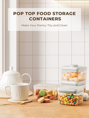 Small Airtight Container, 0.3Qt Mini Snack Jar with Pop-Top Lid