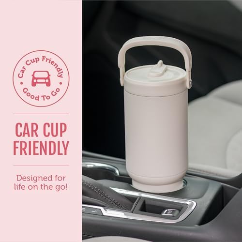 Ello Oasis Go+ 26oz Insulated Stainless Steel Tumbler with Straw, Cherries