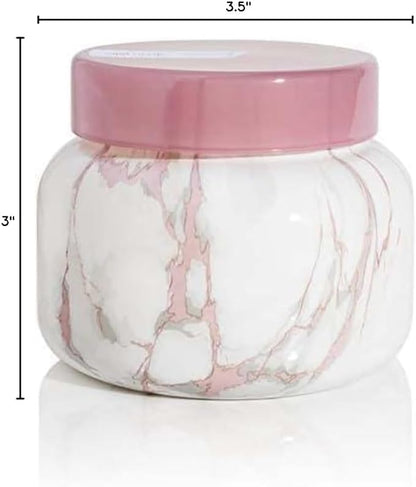 Capri Blue Modern Marble Jar Candles - Luxury Candles for Home Scented - Long Lasting Soy Wax Blend (Aloha Orchid, 8 oz)