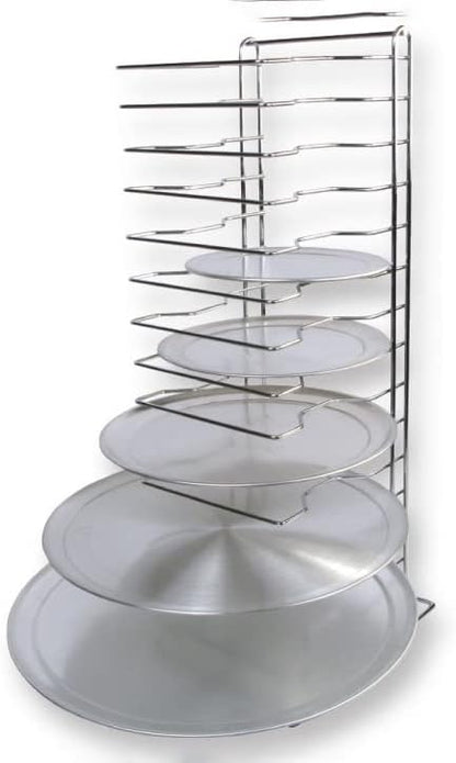 Winco APZT-1015 15-Slot Aluminum Pizza Pan Rack