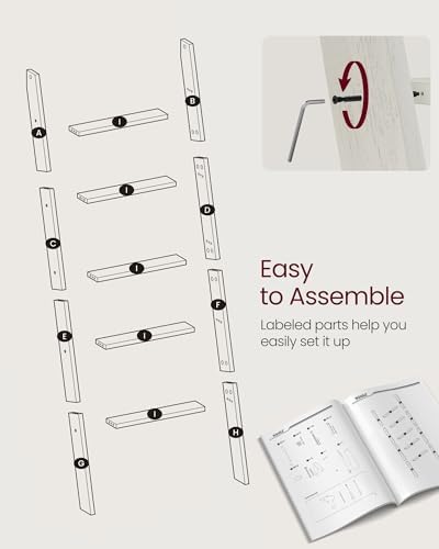 VASAGLE 5-Tier Blanket Ladder, Modern Basic Ladder Shelf