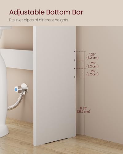 VASAGLE Over the Toilet Storage Cabinet, Doors, Adjustable Shelves, 24.6''W