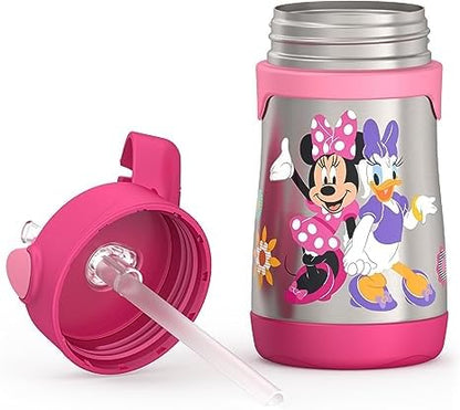 THERMOS Vacuum Insulated Stainless Steel 10oz Straw Bottle, MINNIE MOUSE (Pack of 3)