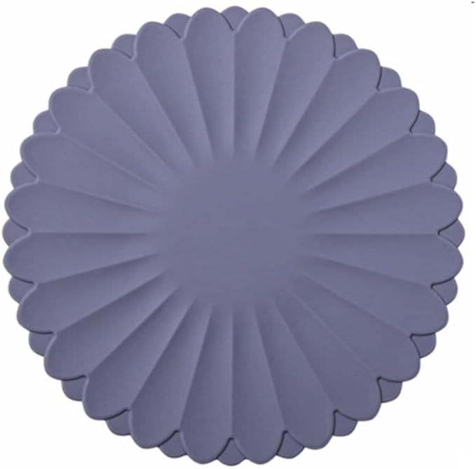 Heat-Resistant Silicone Trivet Mats, Non-Slip Hot Plate Holder for Kitchen Countertops & Dining Table, Reusable Pot Holder Pad with Secure Grip, Dishwasher Safe (Grey, Diameter: 18cm/7.09")