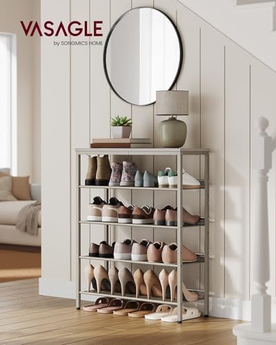 VASAGLE 5-Tier Shoe Rack, Adjustable, Freestanding