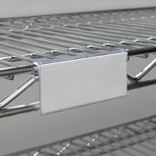 Akro-Mils 29308 Clear Protective Plastic Flat Label Holders for Wire Shelving Retail Display and Warehouses, (25-Pack)