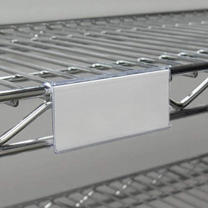 Akro-Mils 29308 Clear Protective Plastic Flat Label Holders for Wire Shelving Retail Display and Warehouses, (25-Pack)
