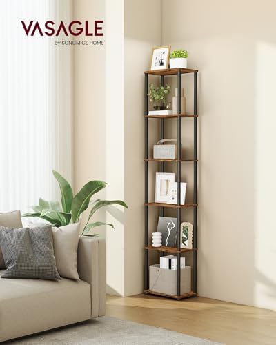 VASAGLE 6-Tier Shelf, Storage Shelves, Bookcase with Shelves, Living Room